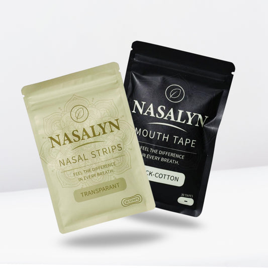 Transparante neusstrips + Zwarte katoenen mondtapes - 60 stuks
